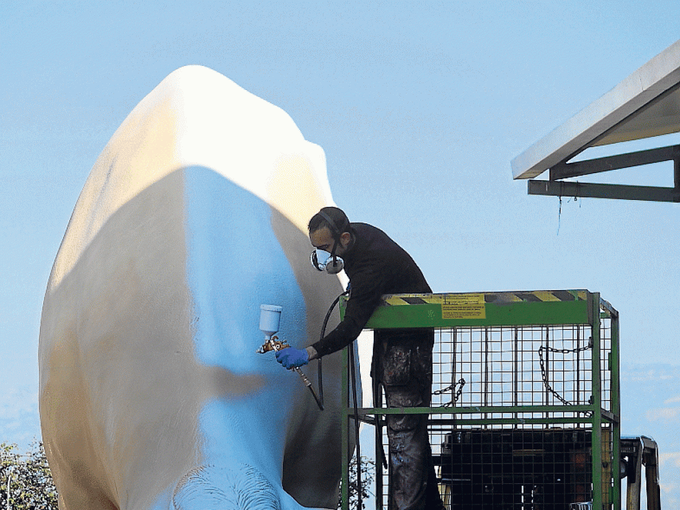Imagen de los trabajos de acabado en una de las vacas