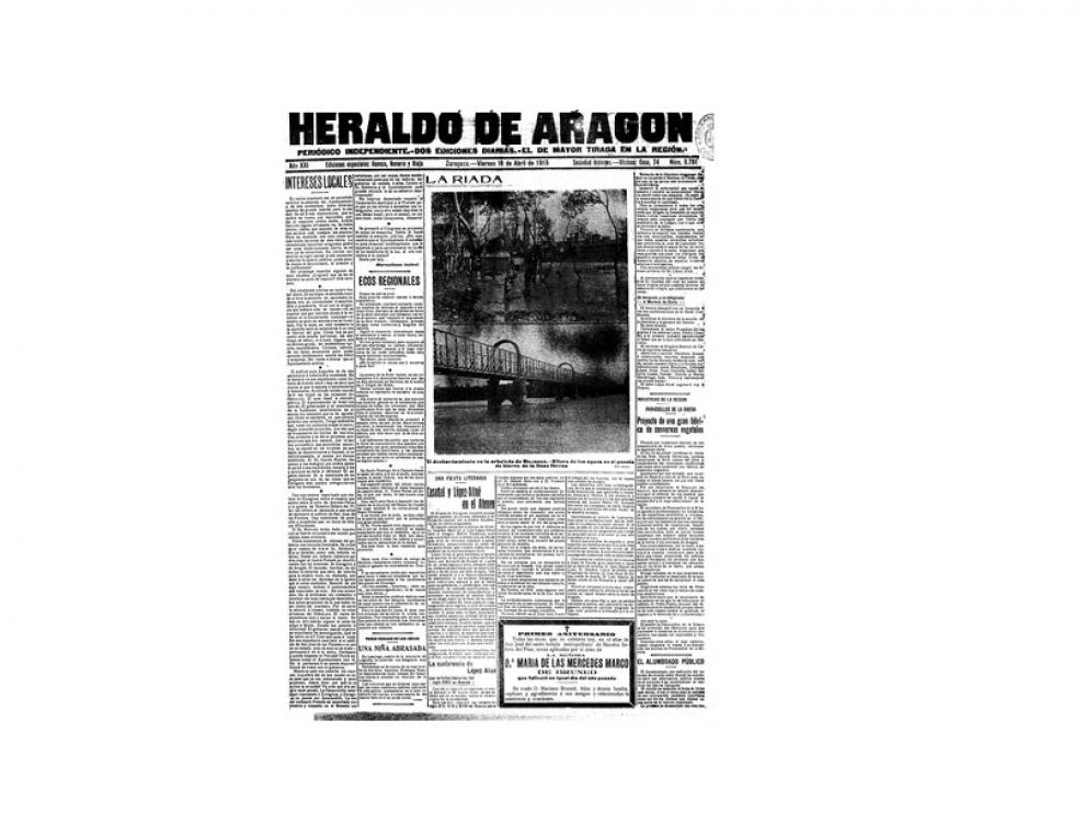 Portada de HERALDO el día 16 de abril de 1915