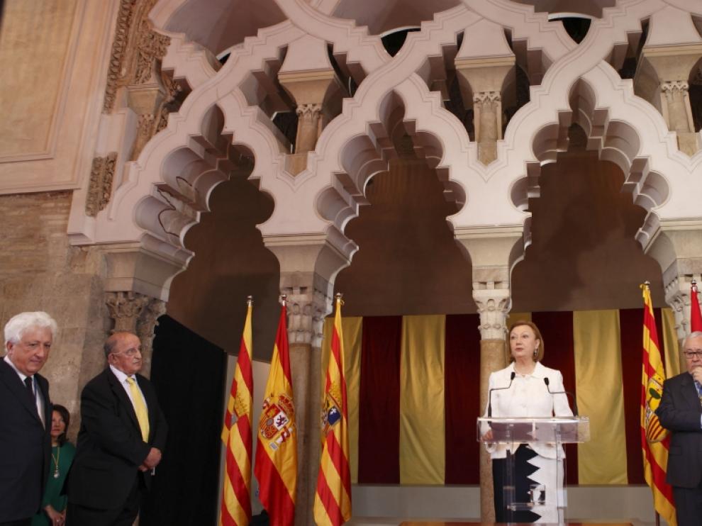 Rudi durante su discurso en La Aljafería