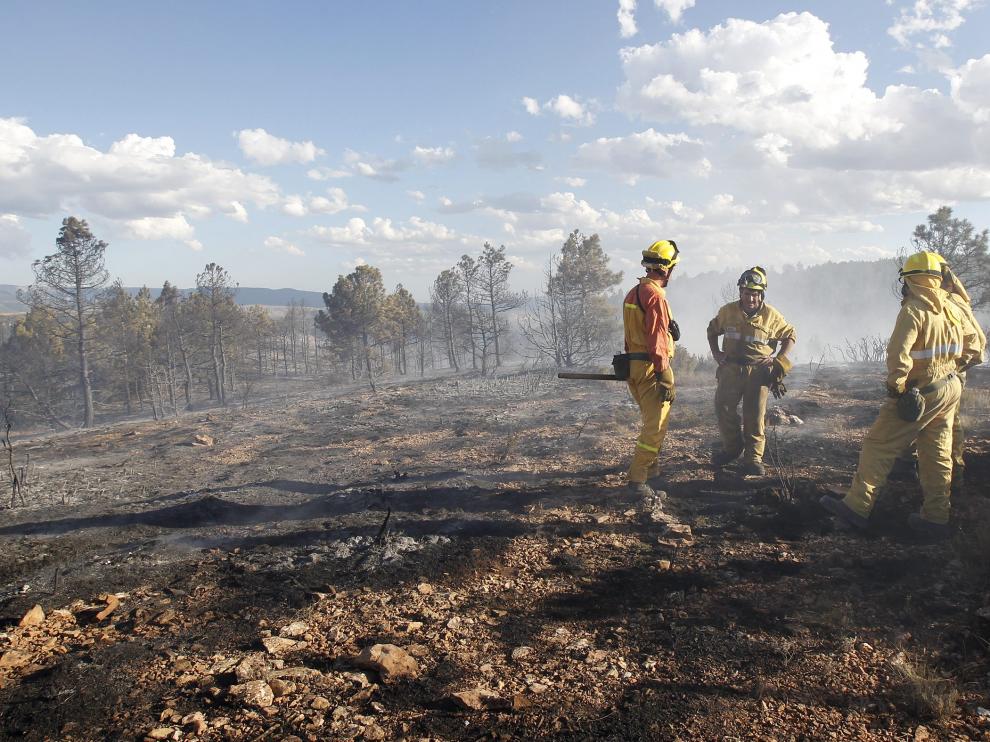 Imagen de archivo de un incendio forestal en Villel.