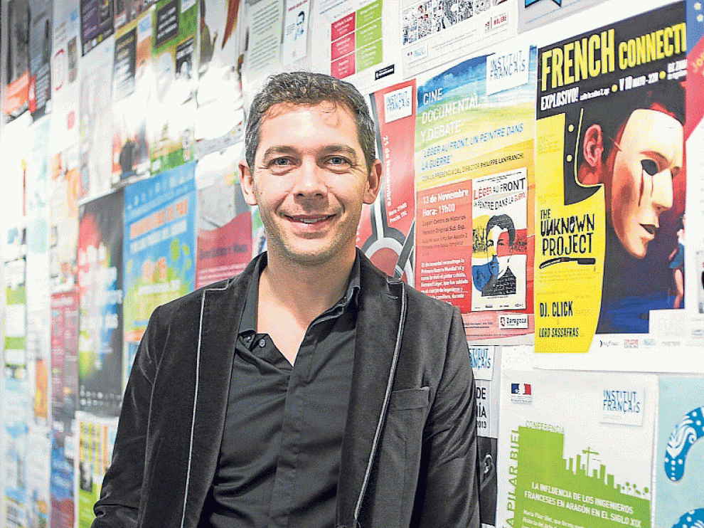Romain Puértolas, en el Instituto Francés de Zaragoza