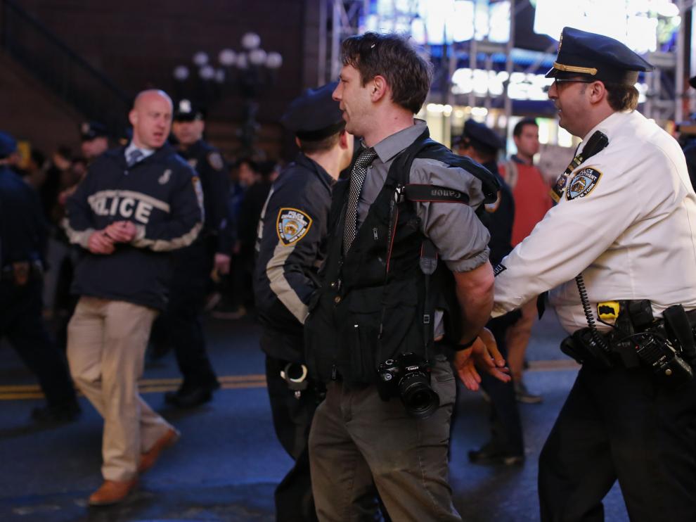 Arrestado durante las protestas en Nueva York.