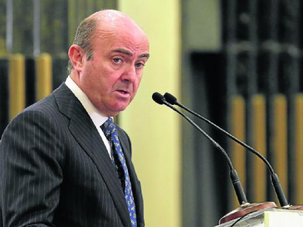 El ministro de Economía, Luis de Guindos, durante su intervención ayer en el Foro Cinco Días.