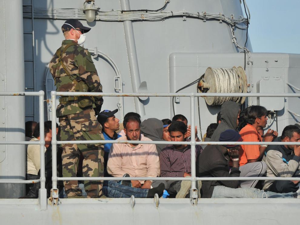Inmigrantes en el Mediterráneo