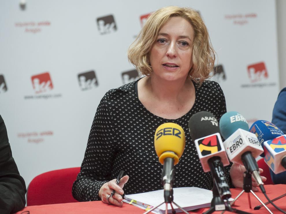 Patricia Luquin, portavoz de Izquierda Unida en las Cortes de Aragón.