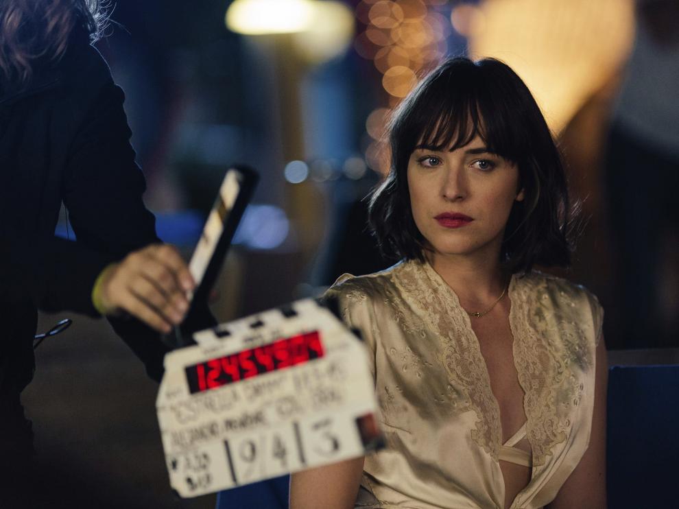 Dakota Johnson durante un rodaje.