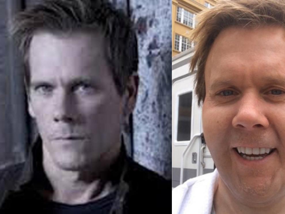 El rostro habitual y el peculiar 'selfie' de un Kevin Bacon con más kilos