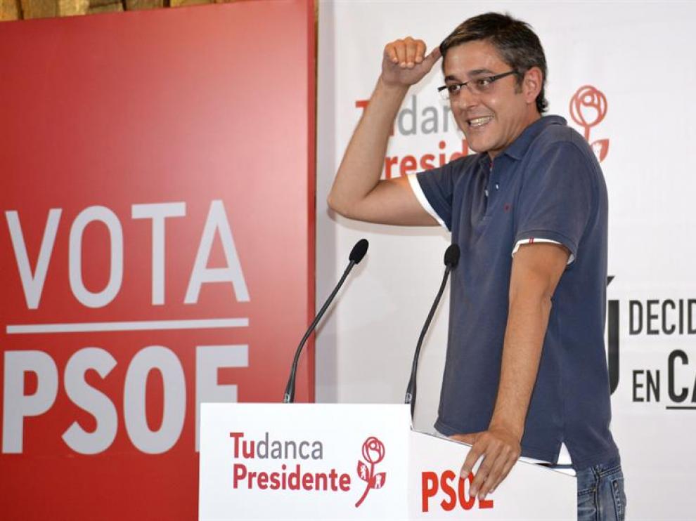 El diputado del PSOE, Eduardo Madina, en el acto de campaña