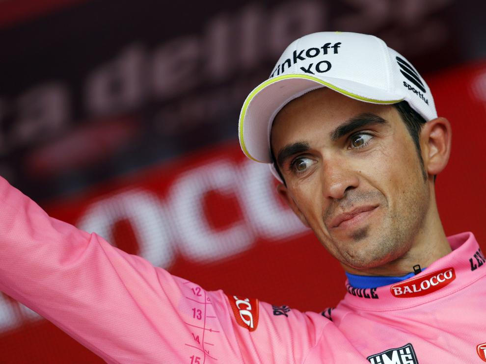 Alberto Contador tras acabar la carrera