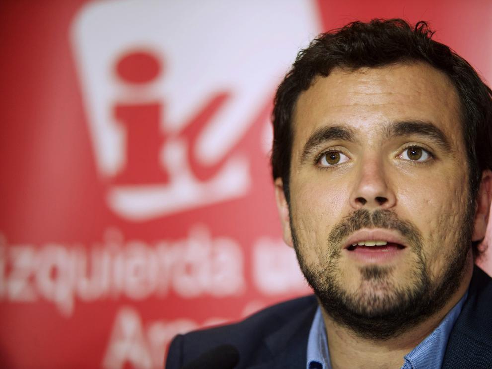 Garzón durante un mitin en Zaragoza.