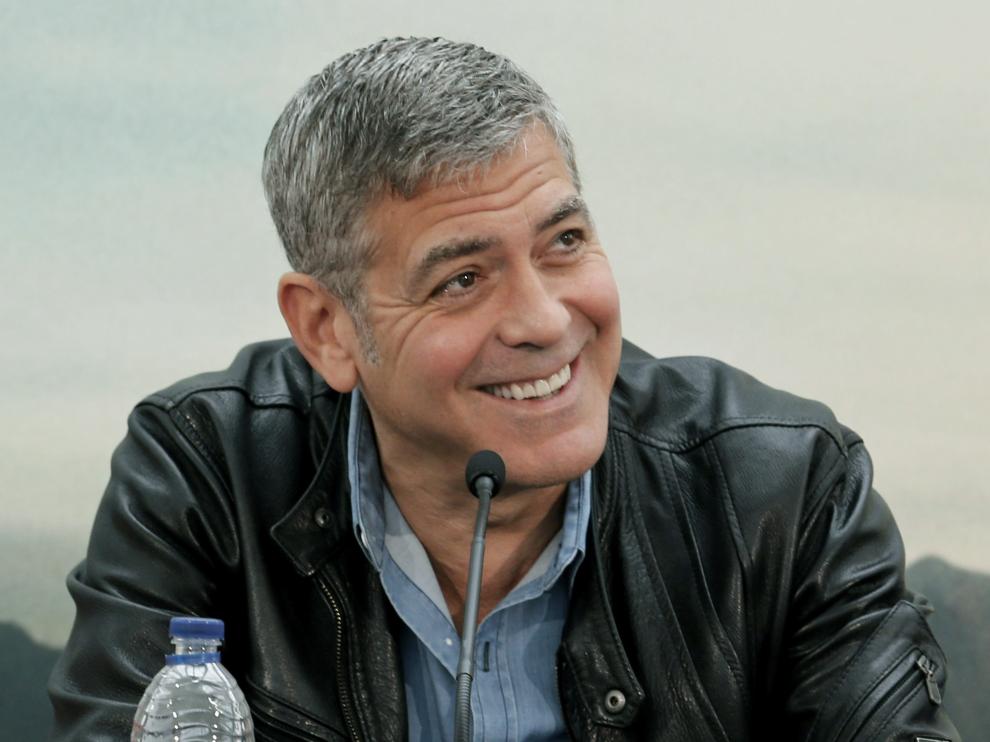 El actor George Clooney, en Valencia durante la presentación de su última película, "Tomorrowland".