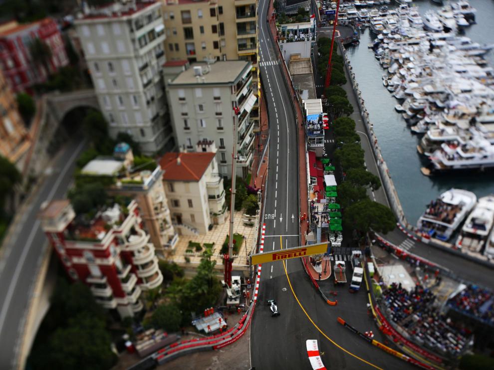 Vista aérea del circuito urbano de Mónaco