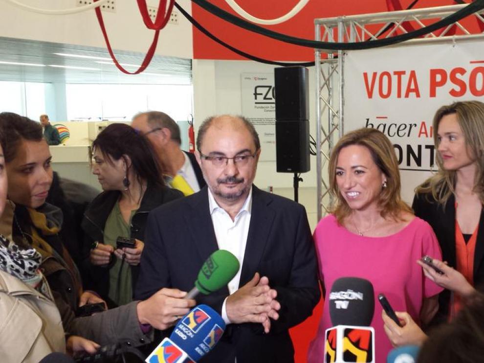 Lambán junto a Chacón este jueves en Zaragoza