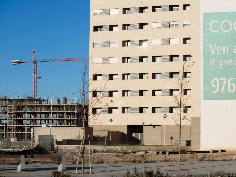 Imagen de viviendas en construcción.