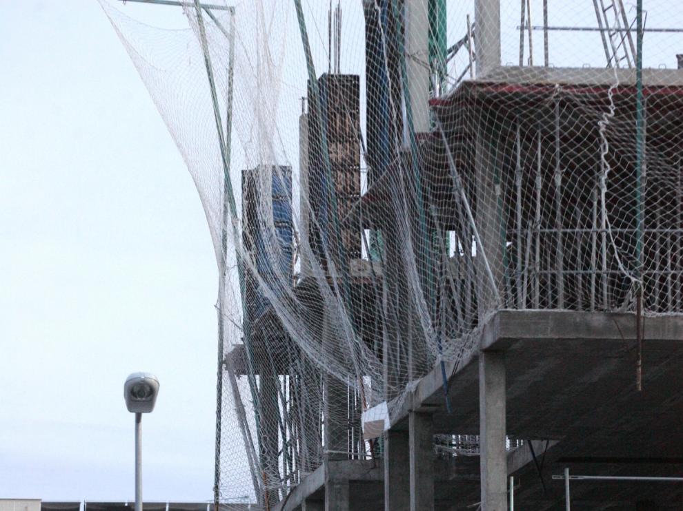 Bloque de viviendas en construcción.