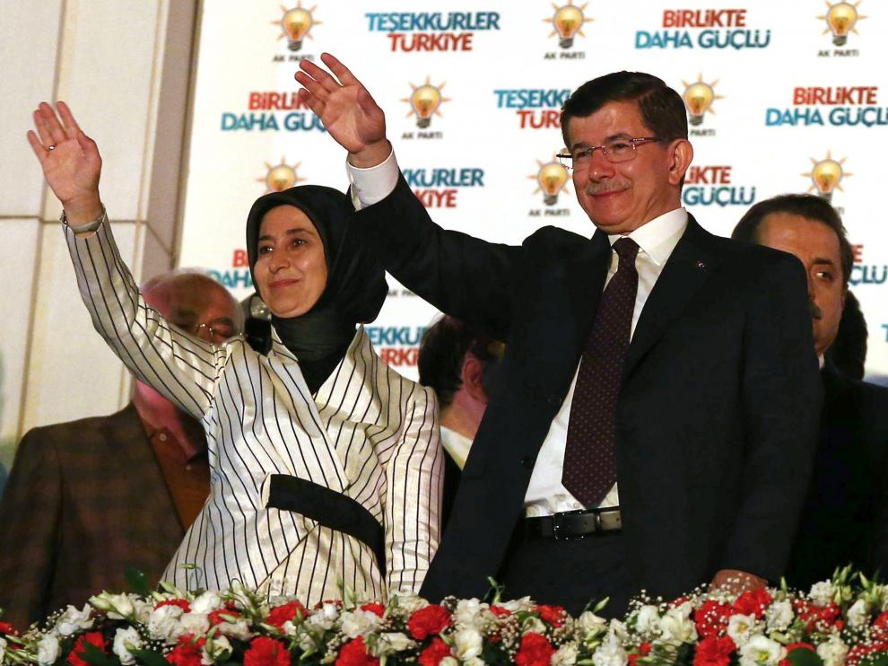 El presidente Erdogan junto a su esposa.