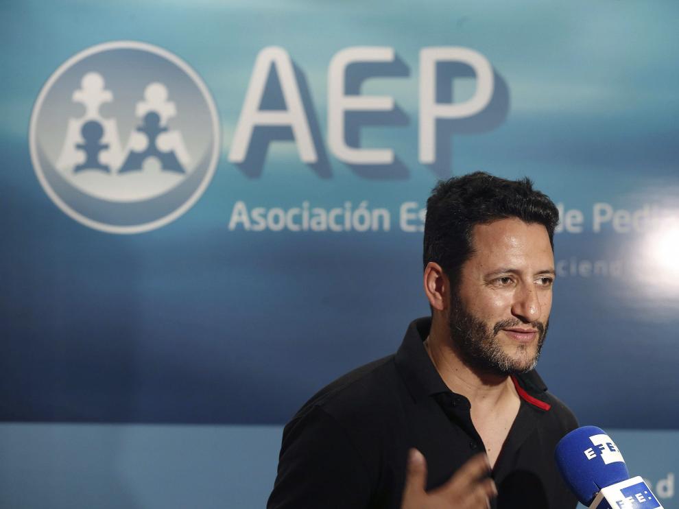 El coordinador del Comité Asesor de Vacunas, David Moreno, durante sus declaraciones sobre el caso de difteria en España.