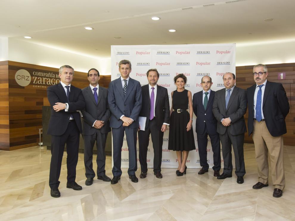 Jesús Taboada, Leonard Pera, Mikel Iturbe, Miguel A. Luna, Isabel Aguilera, Fernando Merino (director territorial de Banco Popular), Enrique Garay y José Andrés Nalda.