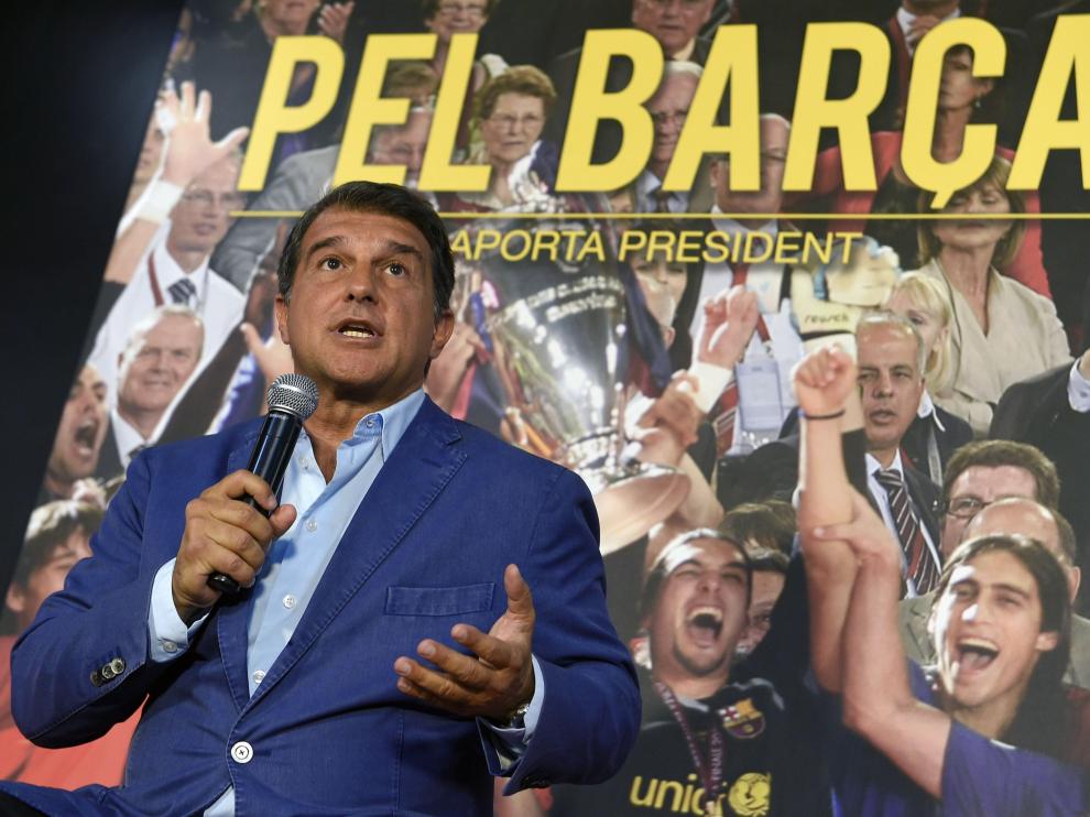 Joan Laporta en la presentación de su programa electoral