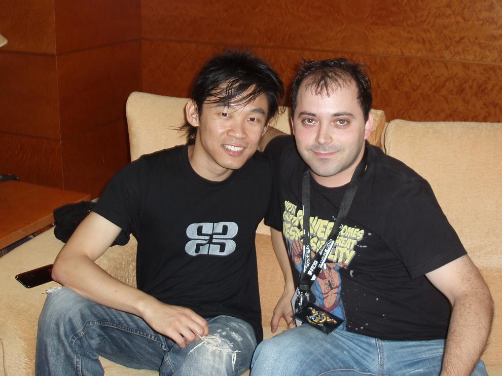 Carlos Gallego junto al director James Wan ('Insidious', 'Fast and Furious 7').