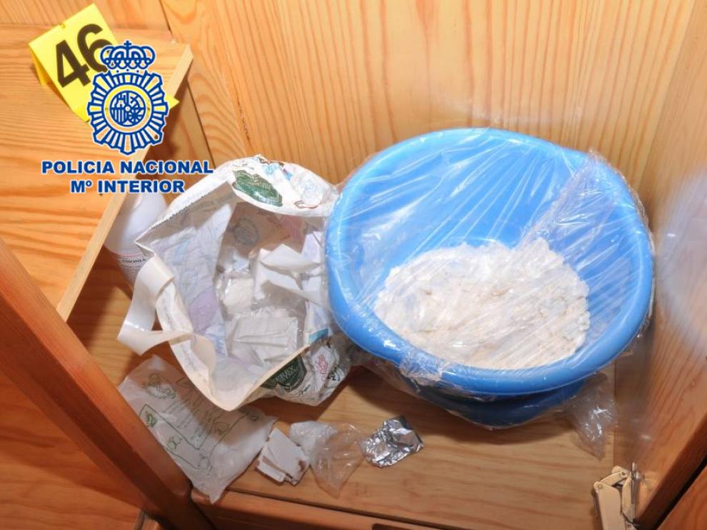 Cocaína incautada en el desmantelamiento del laboratorio en la sierra de Madrid.