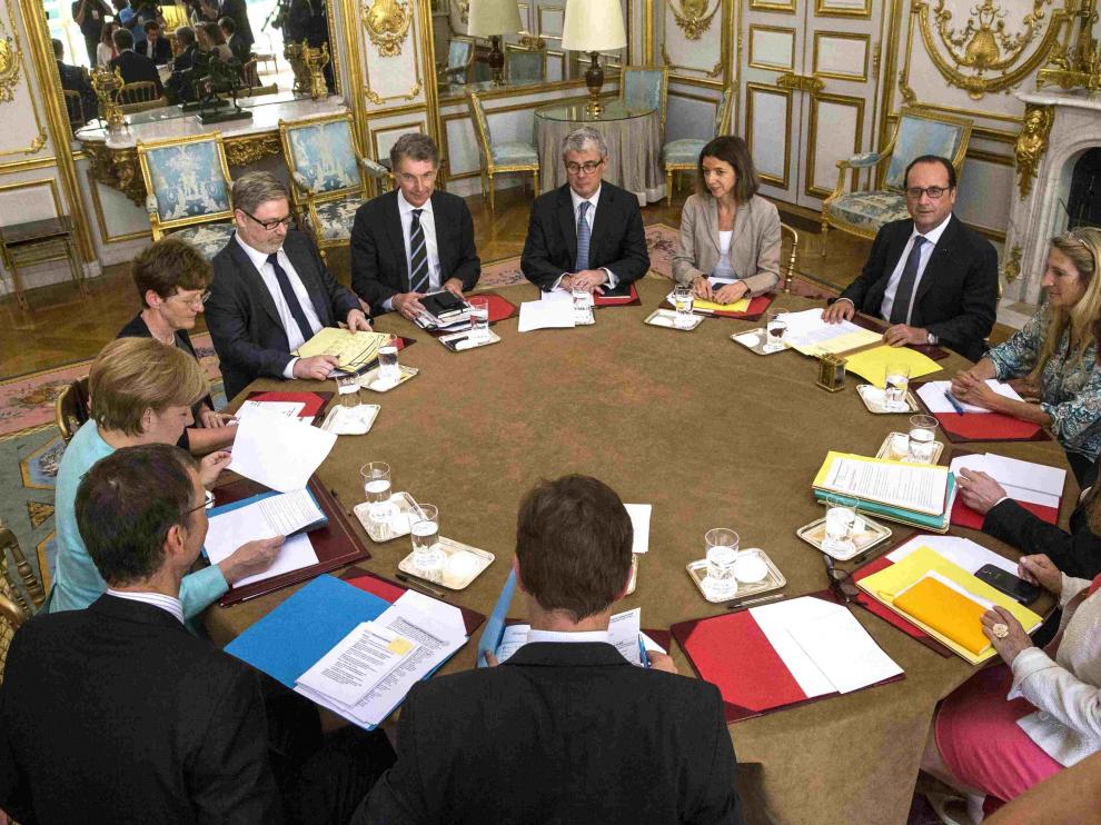 Reunión de Merkel y Hollande