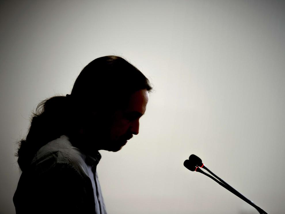 Pablo Iglesias, durante una rueda de prensa