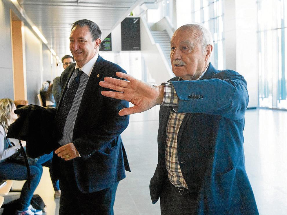 El propietario de los suelos expropiados para ampliar Plaza, Benito Bergua, en los juzgados, ayer.
