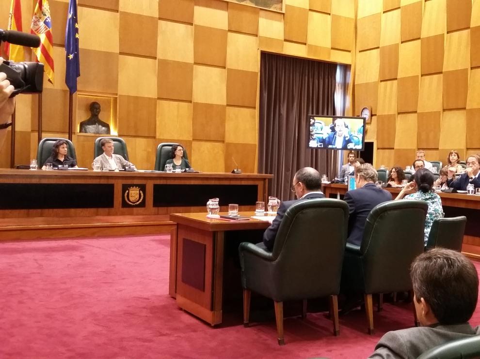 Imagen del pleno del Ayuntamiento de Zaragoza.