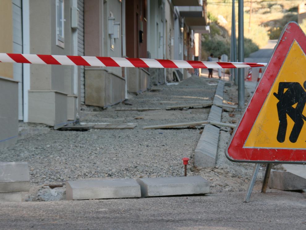 Tramo de la calle A-7 de Mequinenza