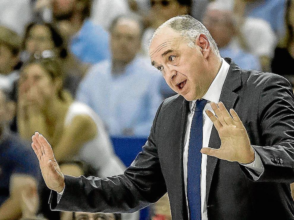 Pablo Laso, durante el segundo encuentro del 'play off'.