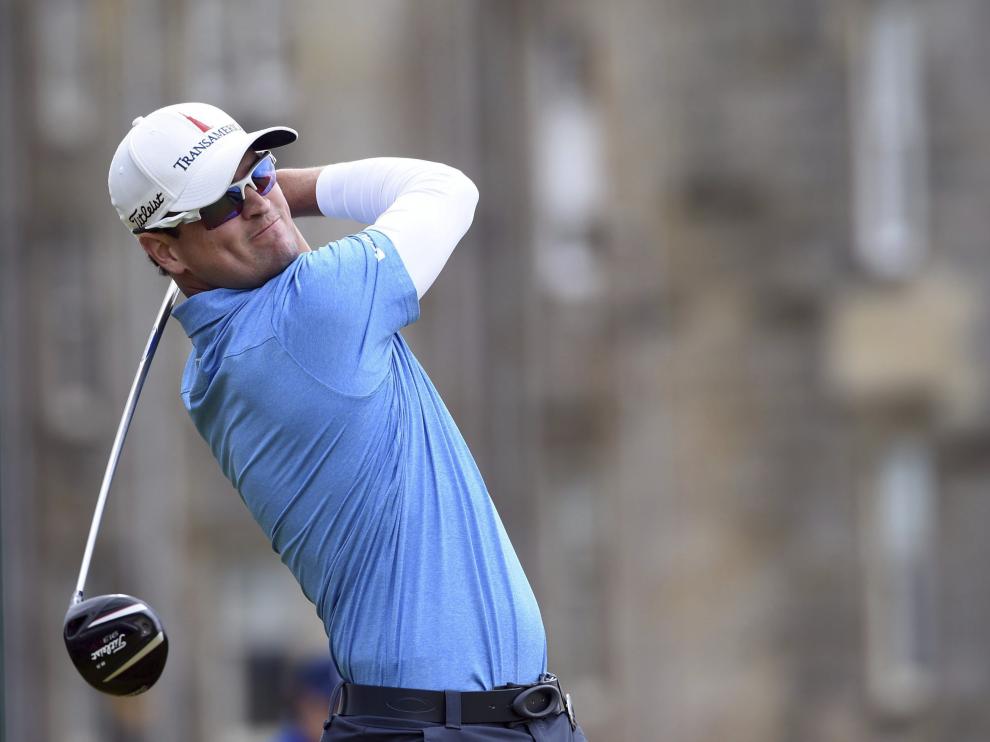 El golfista estadounidense Zach Johnson en la 144 edición del Abierto británico de golf en Saint Andrews.