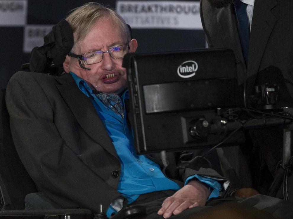 Stephen Hawking en la presentación