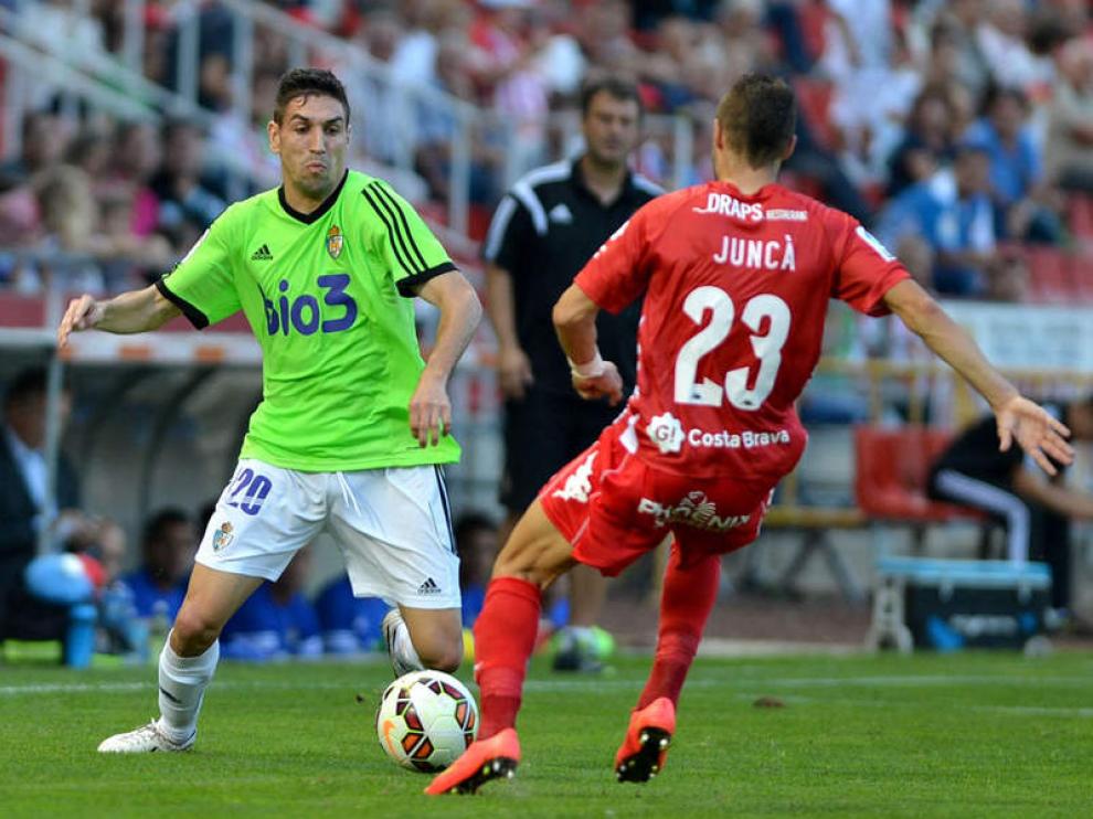 Óscar Ramírez en un partido la pasada temporada con la SD Ponferradina