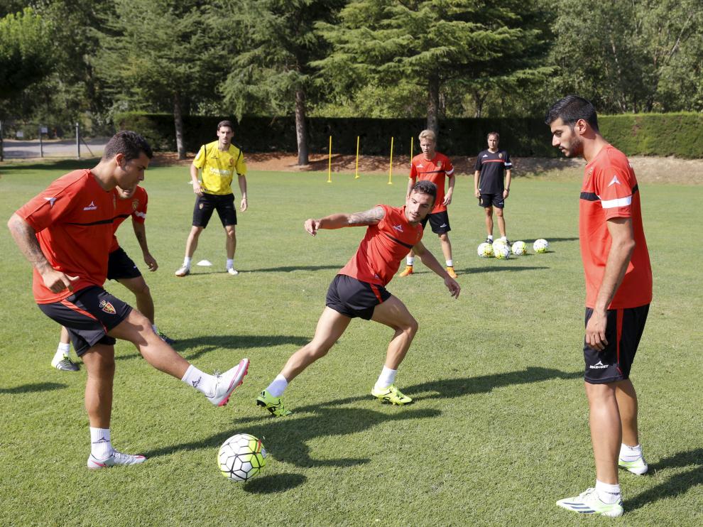 José Fernández, en un entrenamiento del Real Zaragoza en Boltaña
