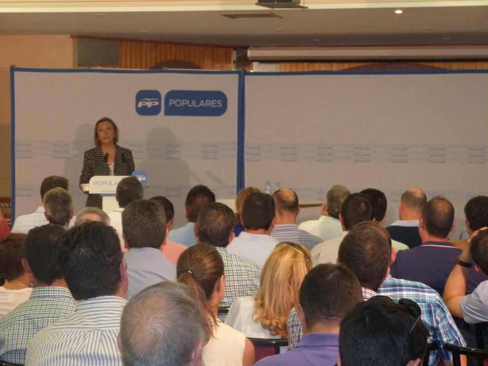 Luisa Fernanda Rudi durante el encuentro de alcaldes y portavoces del PP.