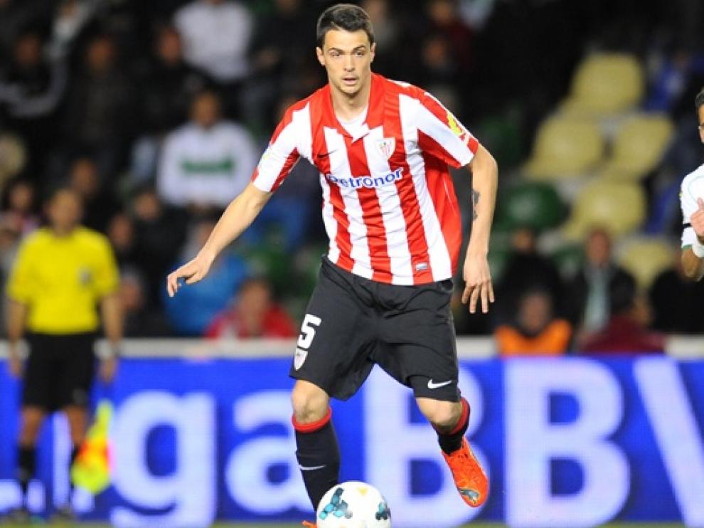 Erik Morán, en un partido contra Athletic