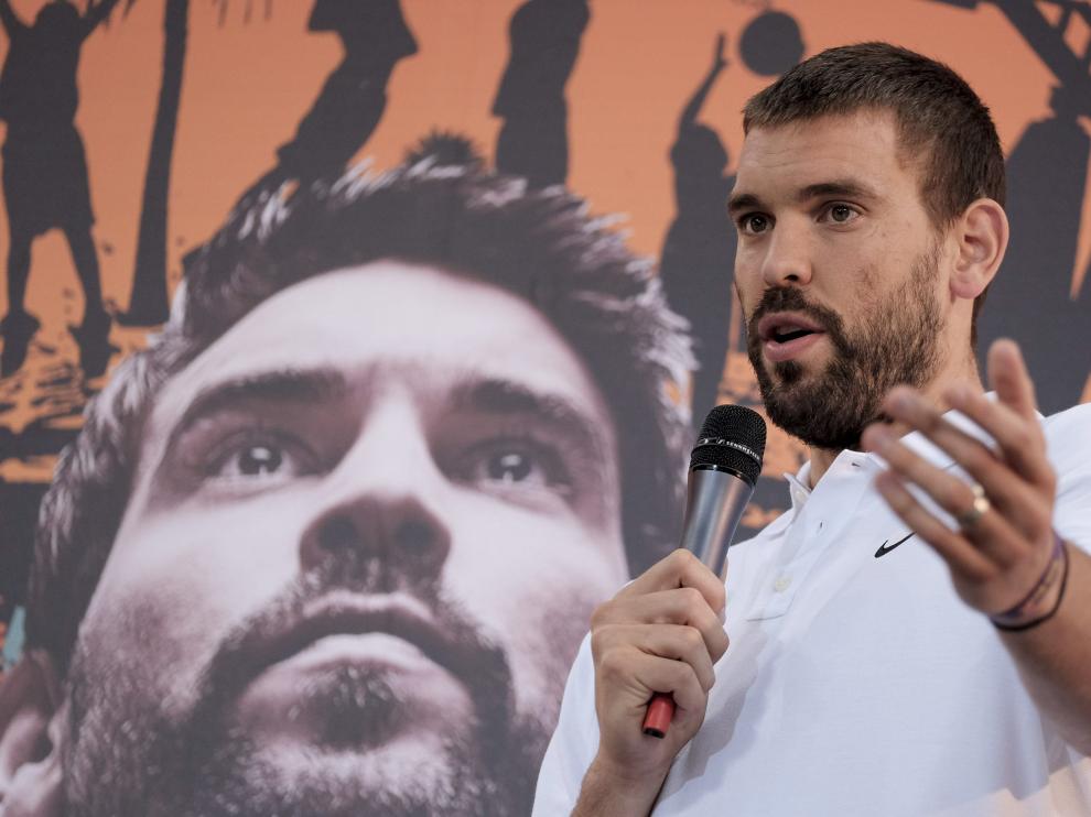 Marc Gasol, en una charla con jóvenes aficionados