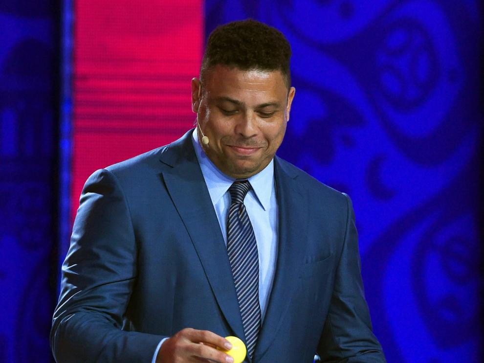 Ronaldo durante el sorteo celebrado para el Mundial de Fútbol de 2018.
