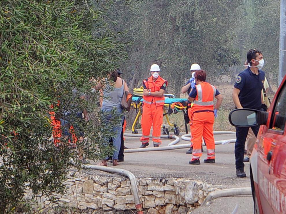 Imagen del operativo de asistencia desplegado tras el accidente