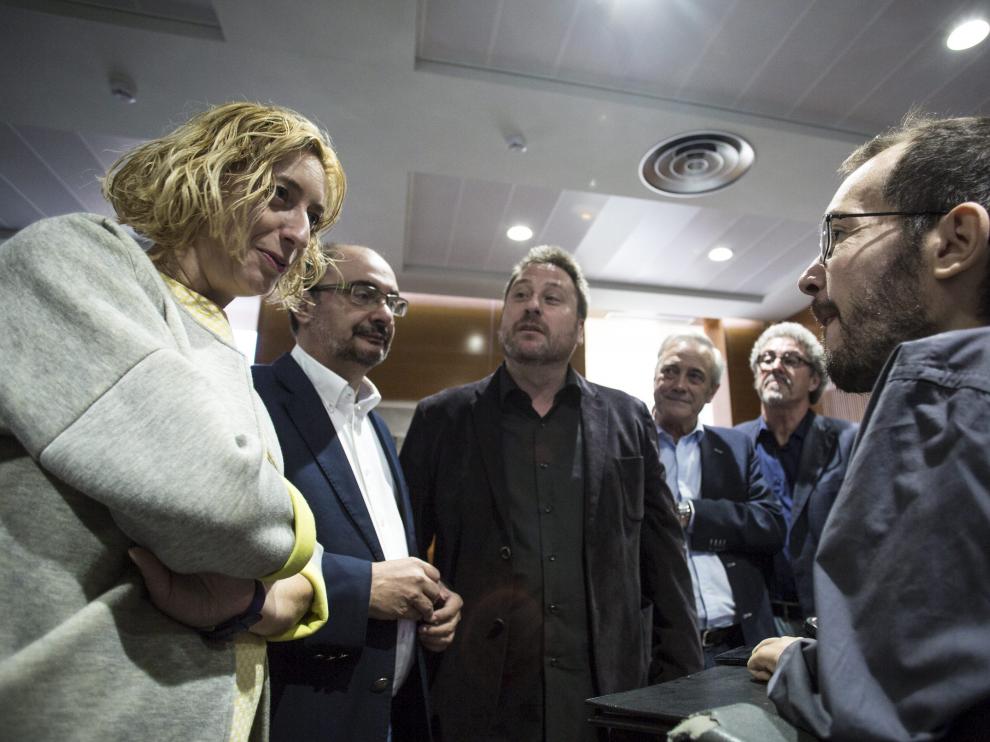 Luquin, Lambán, Soro y Echenique, en una foto de archivo
