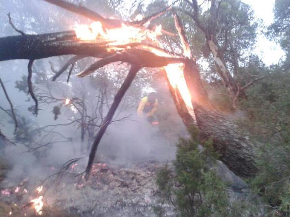 Instantánea del incendio.