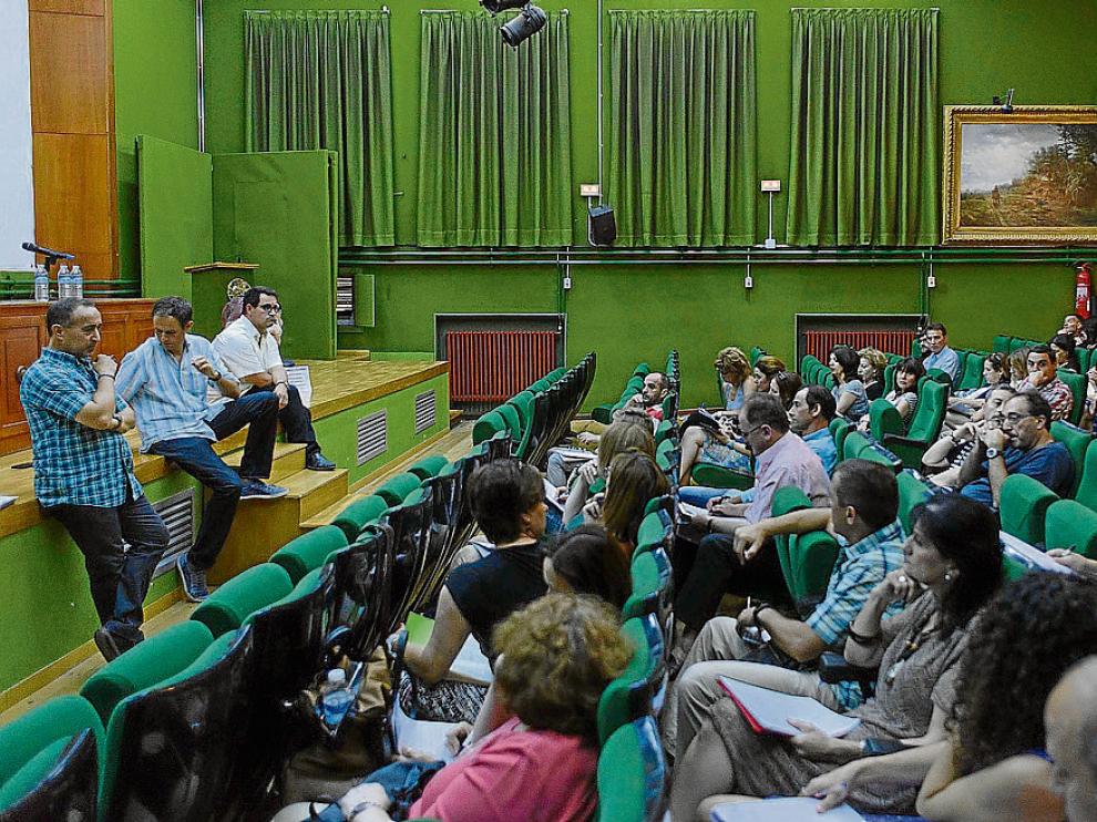 Los directores de los institutos aragoneses celebraron ayer una asamblea en el IESGoya.