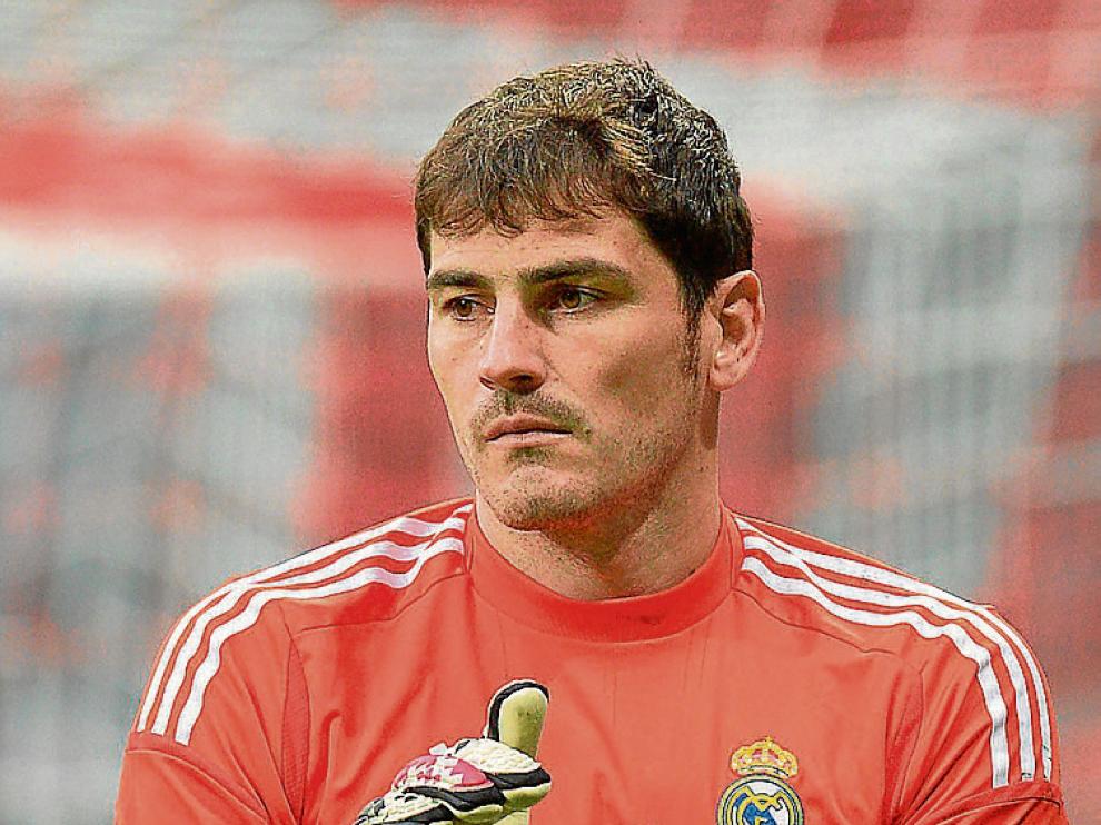 Casillas, en un entrenamiento del Real Madrid.