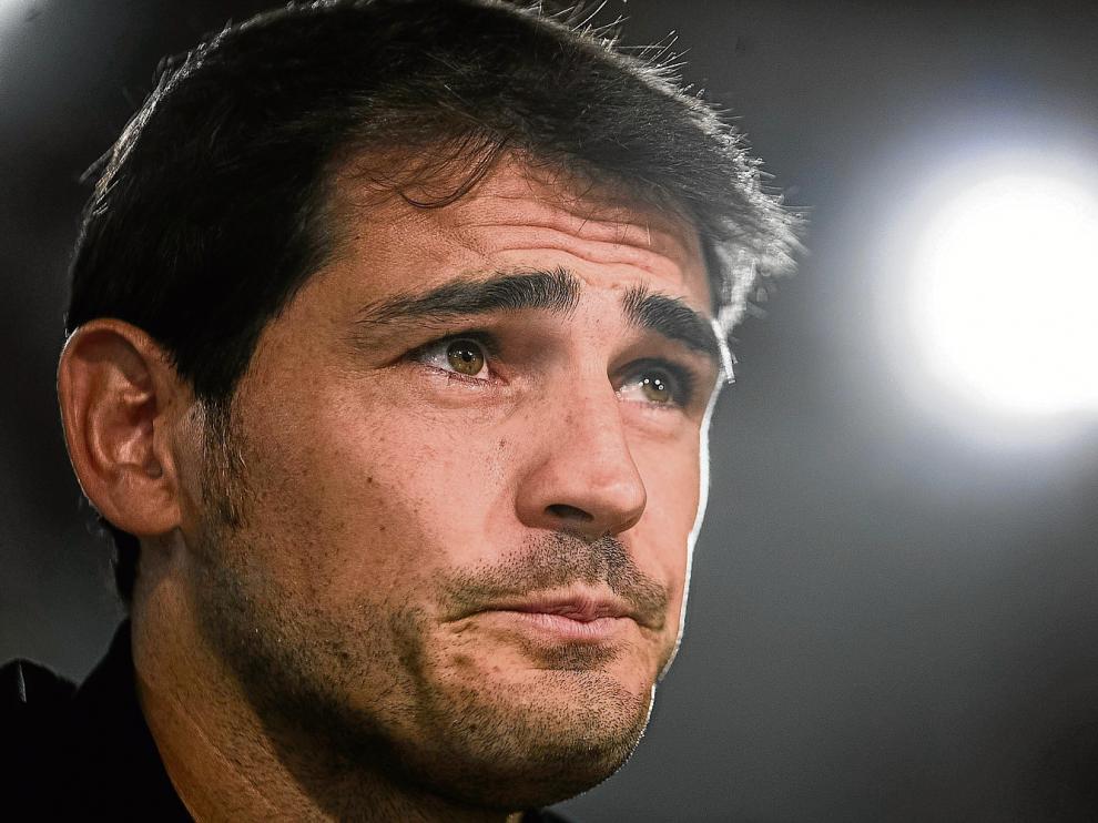 El guardameta español Iker Casillas, durante la rueda de prensa ofrecida ayer en el Santiago Bernabéu.