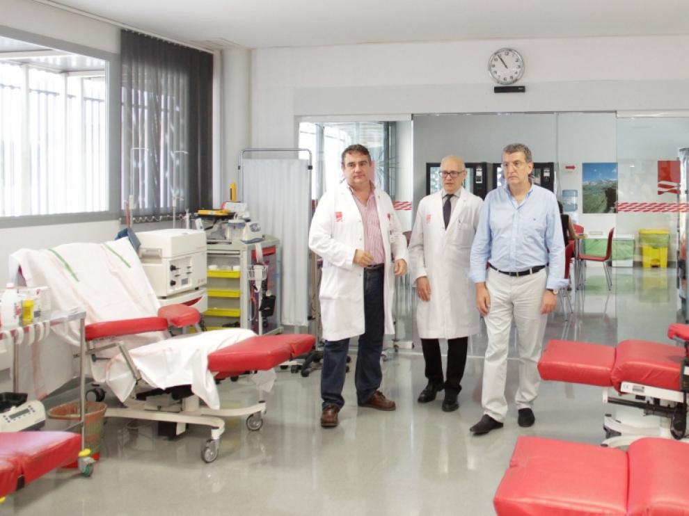Sebastián Celaya este miércoles en el Banco de Sangre y Tejidos de Aragón.
