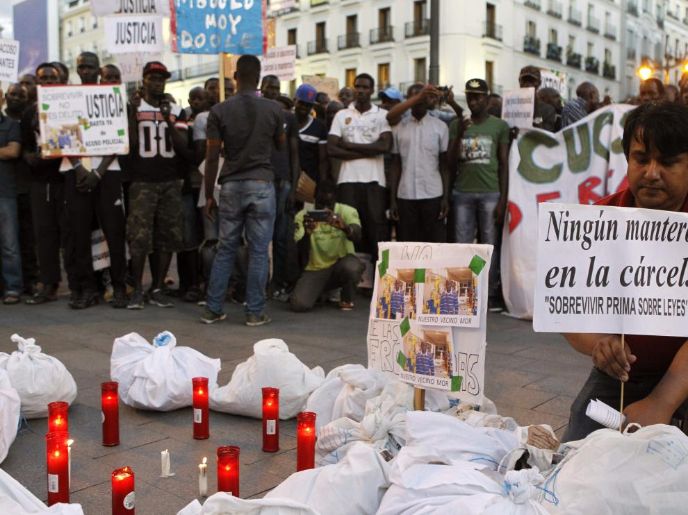 Protesta en Madrid por la muerte del senegalés.