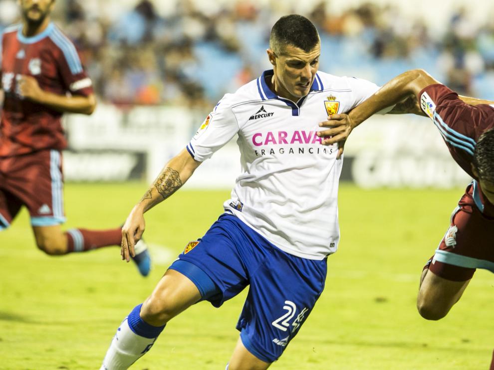Abraham, durante el partido contra la Real Sociedad