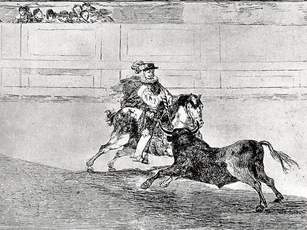 Uno de los grabados de 'La tauromaquia' de Goya.