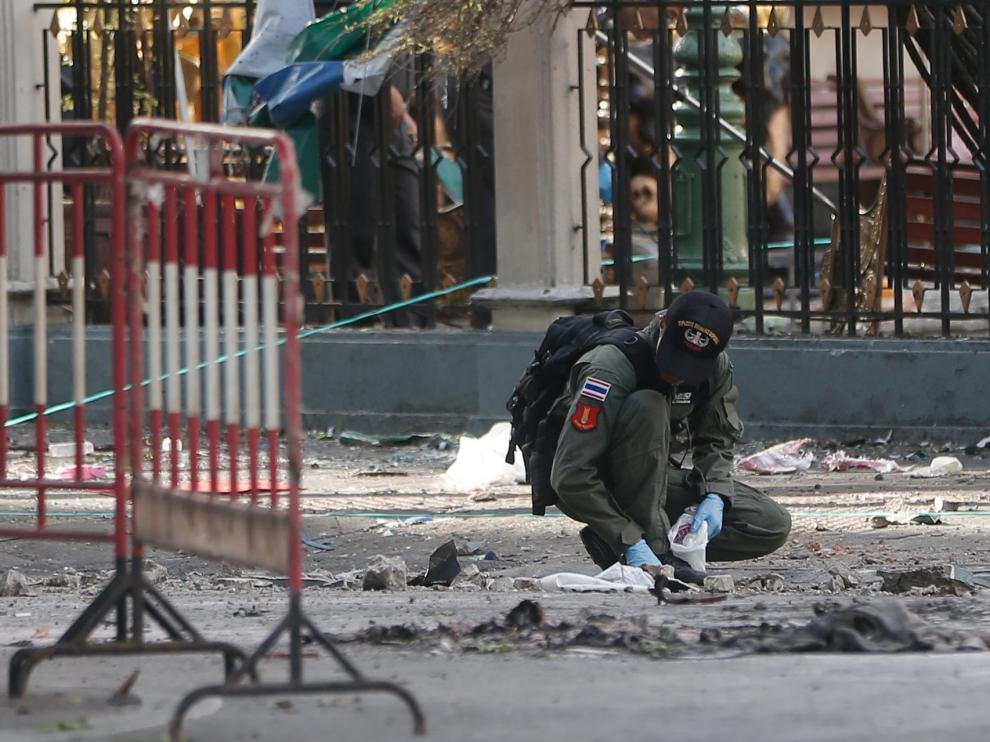 Imagen de la explosión en Tailandia, foto de archivo.
